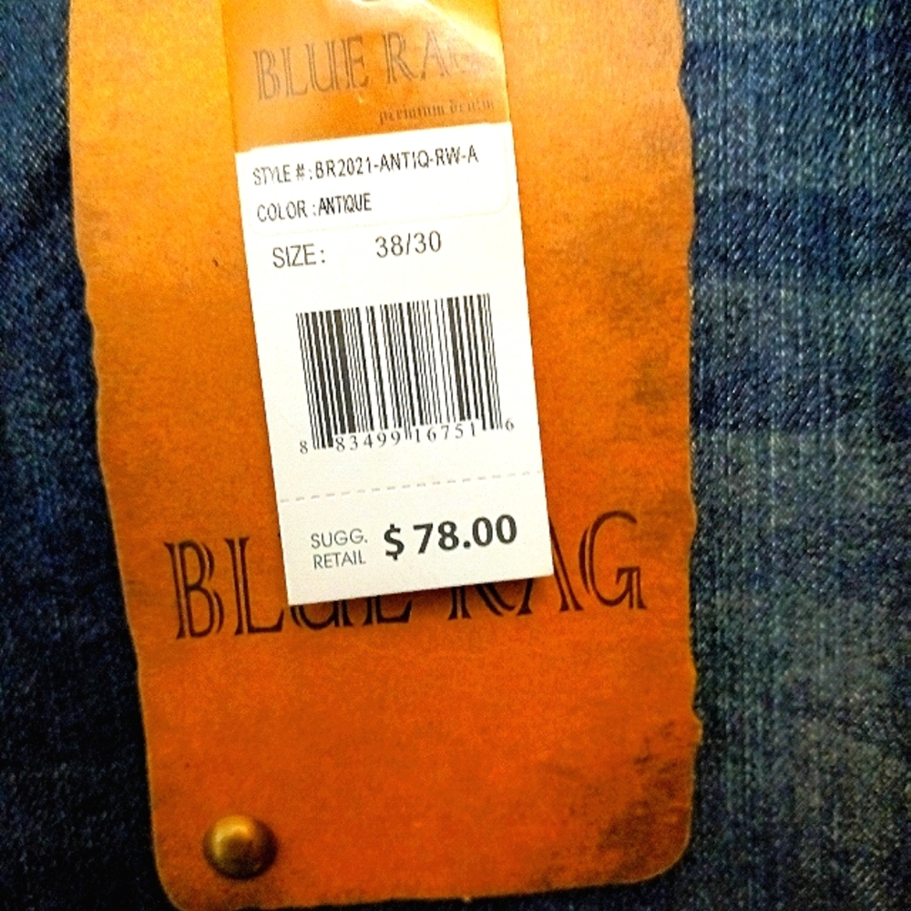 NWT. Blue Rag Antique Washed Straight Leg jeans - Picture 6 of 9